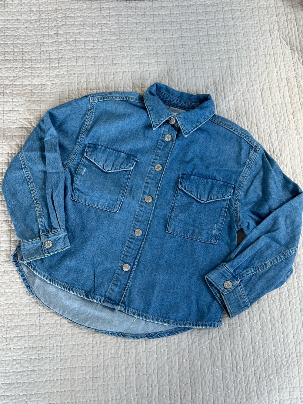 ZARA kids snap front denim shirt jacket